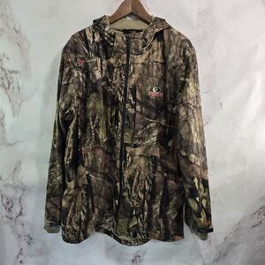 Mossy Oak Jacket Mens Large Camo Break Up Country Wood Coat Hooded